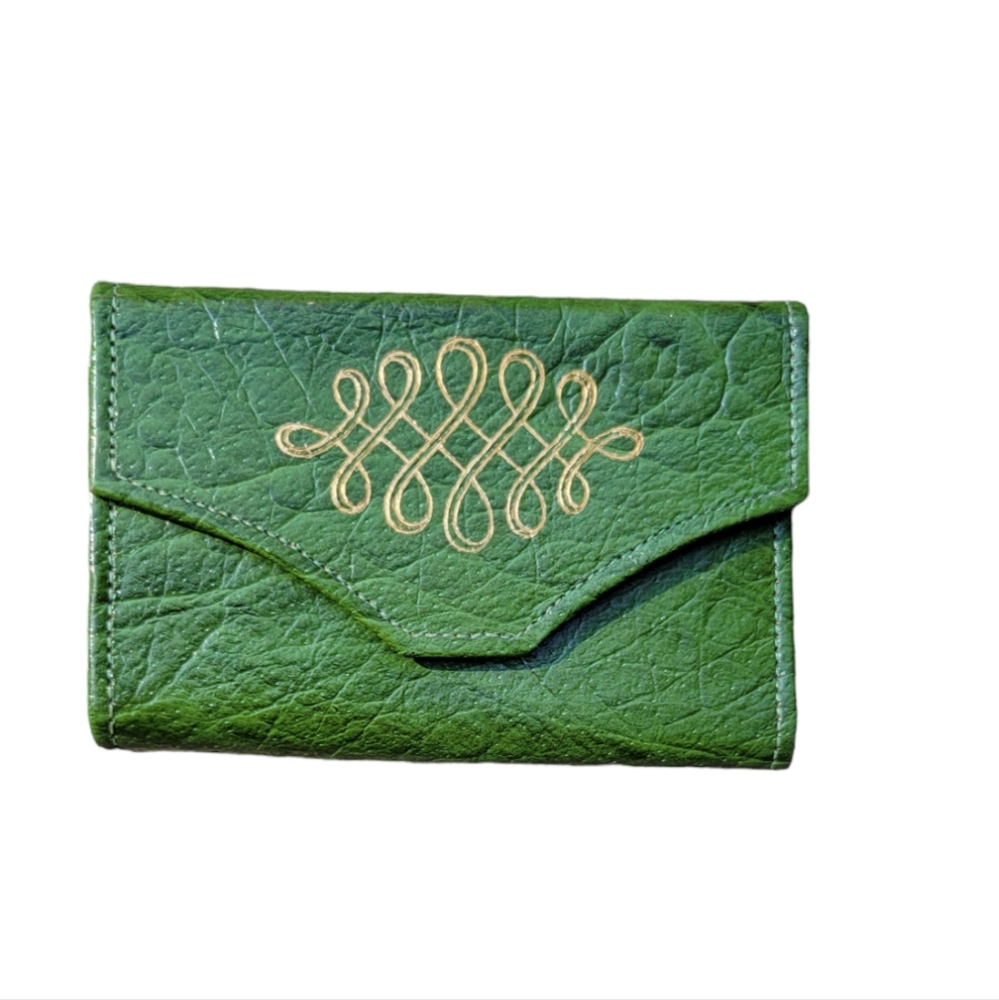 Vintage 60's PRINCESS GARDNER Green Leather Key Holder Wallet